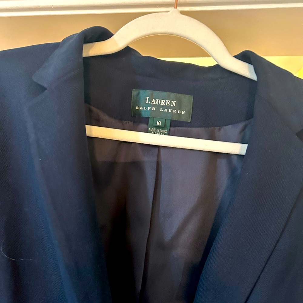 Lauren Ralph Lauren Navy Blazer Sz 16 2 Button!